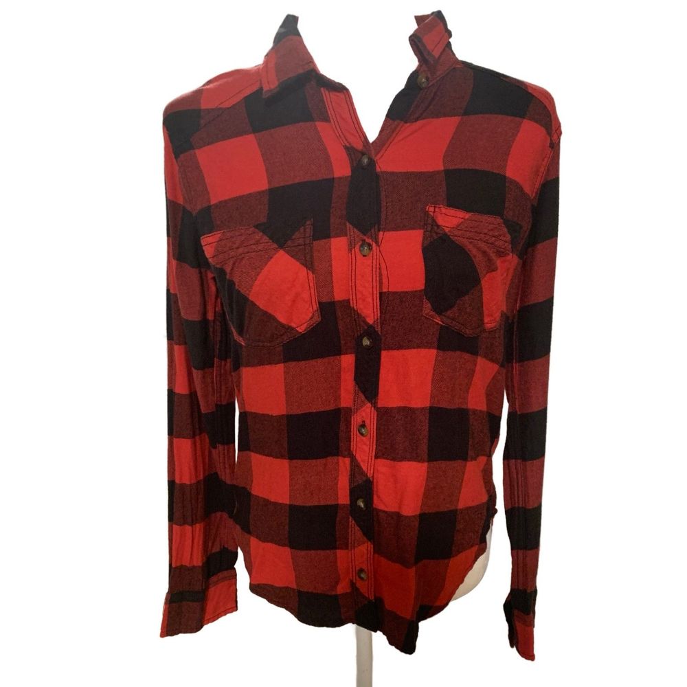 Abercrombie & Fitch | Red Buffalo Check Plaid Button Down Flannel Size Small